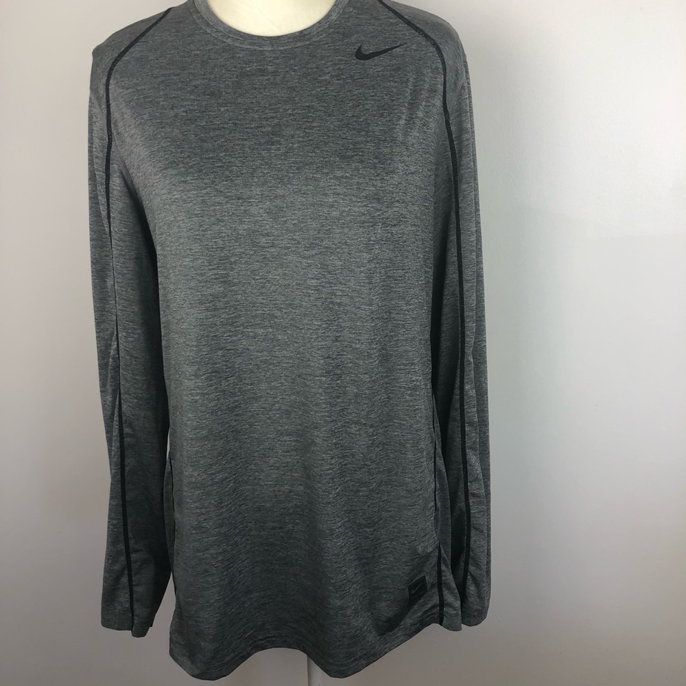 Nike Pro  Dri-Fit Lite Fitted Base Layer Top, Color Gray Size Large